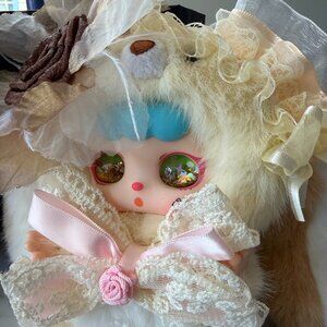 Little Creamy Bunny Series - Warm Fleece Blossom Cluster